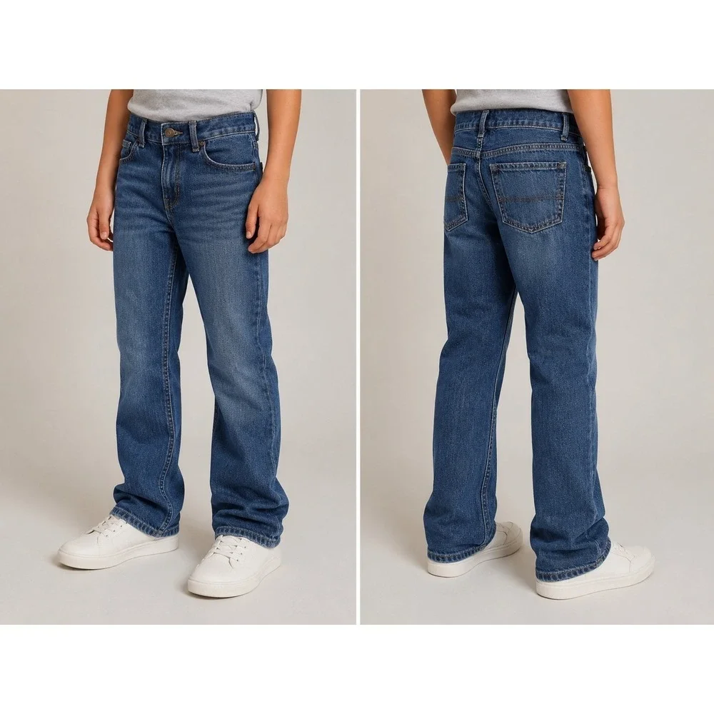 The Children's Place Boys Size 12 Husky Bootcut Jeans Medium Wash Denim